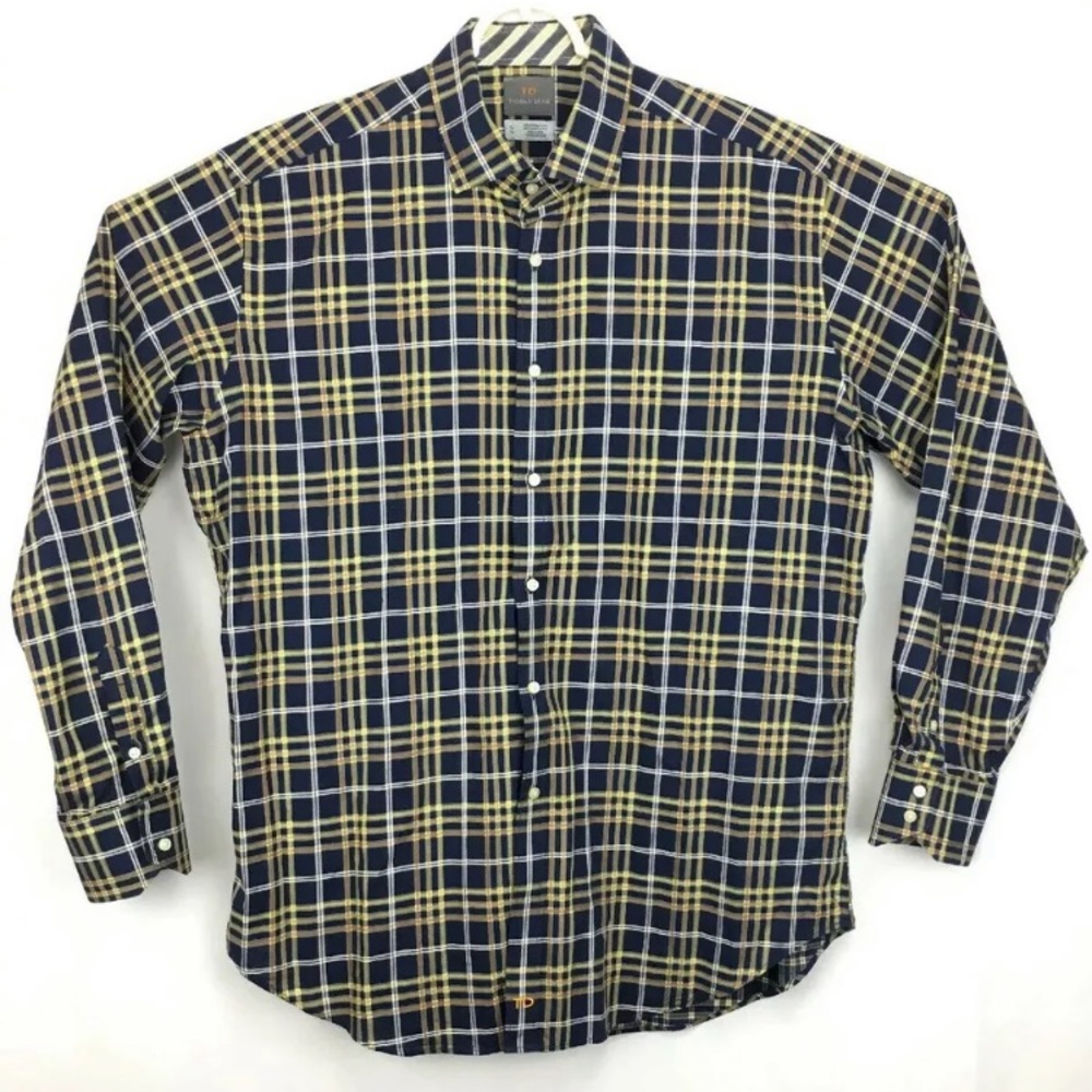 Thomas Dean Striped Button Up Dress Shirt Size XL